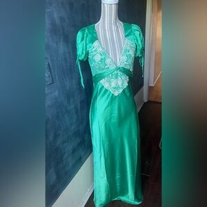 Free People Teal Lace Midi Dress
